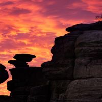 Zachód słońca nad Brimham Rocks